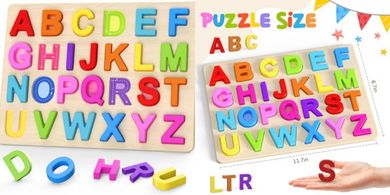 Wooden ABC Puzzles: Toddler Learning Toys & Gifts
