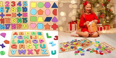 Wooden Alphabet & Number Puzzles for Toddlers (1-4 years)
