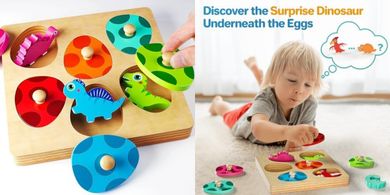 Montessori Dinosaur Egg Puzzles: Toddler Wooden Toys (Ages 1-3)
