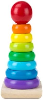 Melissa & Doug Rainbow Stacker: Wooden Rings for Babies & Toddlers
