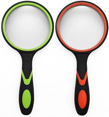 Handheld Magnifiers (2-Pack, 75mm, 10x): Ideal for Kids, Seniors & Hobbies