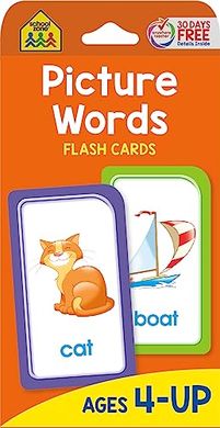 School Zone Picture Words Flash Cards: Preschool-Kindergarten Phonics & Reading
