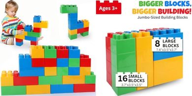 Giant Building Blocks Starter Set for Toddlers (Primary Colors)
