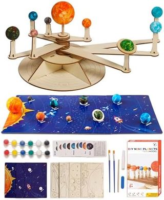 DIY Solar System Model Kit for Kids (8-12): Wood, Puzzle, & Facts
