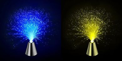 Color-Changing Fiber Optic Lamp with Cone Base & Battery