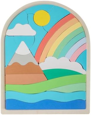 Rainbow Wooden Puzzles for Toddlers (Ages 3-6)
