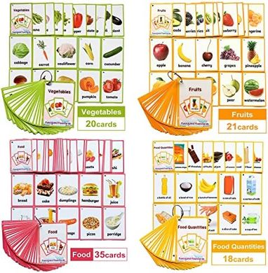English Flash Cards: Fruits, Veggies & Foods for Preschoolers