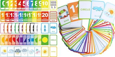 ZazzyKid Flash Cards: Numbers, Colors, Shapes, Weather for Toddlers
