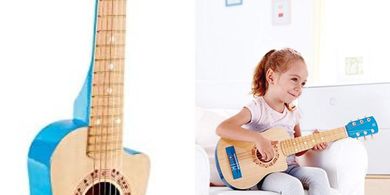 Hape 26" Kids Wooden Guitar: 4-String Beginner Instrument
