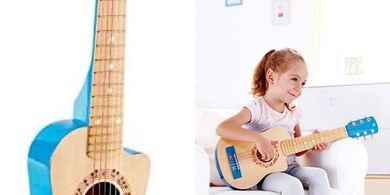 Hape 26" Kids Wooden Guitar: 4-String Beginner Instrument