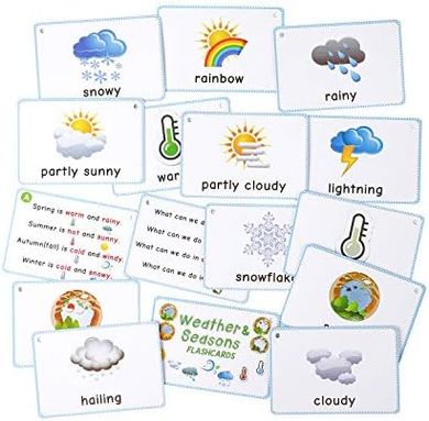 Weather & Seasons Flash Cards for Toddlers: Early Learning
