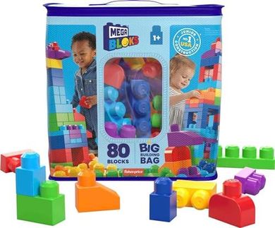 Mega Bloks First Builders Big Building Bag (80 pieces, blue, 1+)
