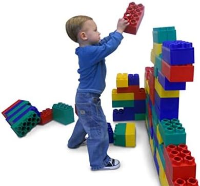 Jumbo Blocks: 96 Large, Durable Plastic Building Blocks (USA Made)
