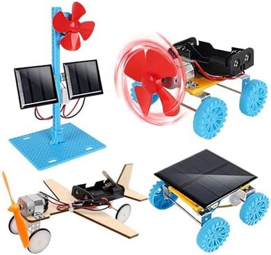 4-in-1 Solar & Electric STEM Kit for Kids: DIY Science Experiments
