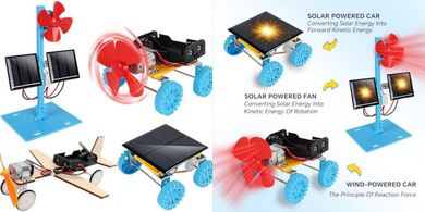 Solar & Electric STEM Kit: 4-in-1 DIY Science Projects for Kids
