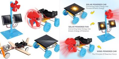 4-in-1 Solar & Electric STEM Kit: Fun DIY Science Projects for Kids