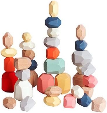 Wooden Stacking Stones: Montessori Sensory Toy for Kids (3-6 years)
