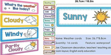 Lachilly Weather Flash Cards: Montessori Learning for Kids
