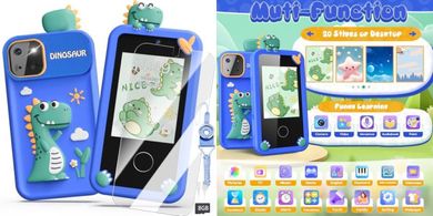 Dino Smart Phone Toy for Boys (Ages 3-9): 16 Games, Camera, Music
