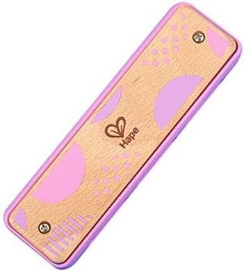 Hape Pink Wooden Blues Harmonica for Kids