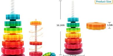 Rainbow Stacking Spin Toy: Educational & Interactive Fun for Kids
