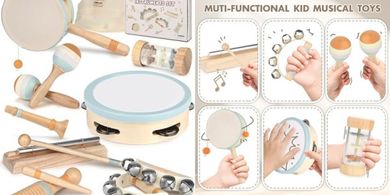 Wooden Montessori Musical Instruments Toy Set for Babies & Toddlers (1-3 years)
