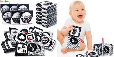 teytoy Black & White Baby Crinkle Soft Books (6-pack)
