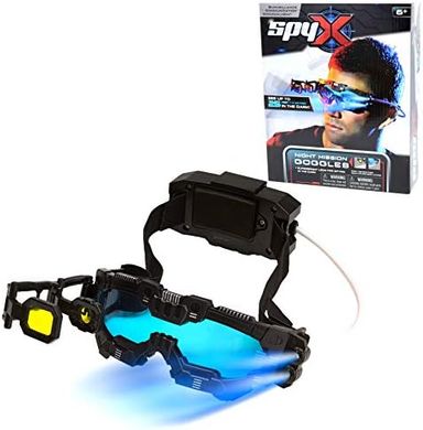 SpyX Night Mission Goggles: LED lights, flip-out scope, adjustable for kids.
