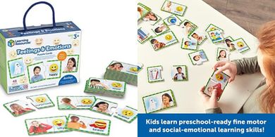 Feelings & Emotions Puzzle Cards: 48-piece social-emotional learning game for kids (ages 3+).