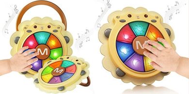 Musical Drum Toy with Lights & Sounds: Toddler