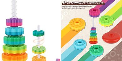 Rainbow Ring Stacker: Sensory Toy for Babies & Toddlers (1-3 years)
