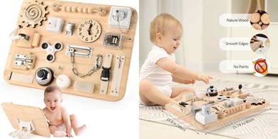 Montessori Busy Board: Sensory & Fine Motor Skills Toy for Toddlers