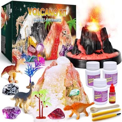 Volcano Science Kit: Gemstone Dig, Snow Eruption & Chemistry Experiments