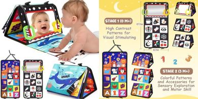Black & White High-Contrast Baby Tummy Time Toys (0-12 months)