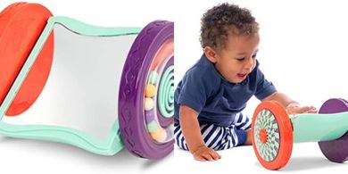 B. toys Sensory Rolling Mirror: Tummy Time & Crawling Toy