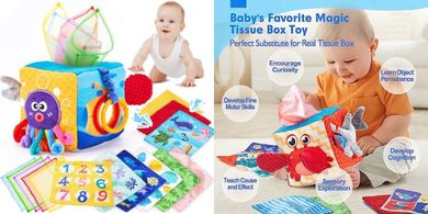 Hahaland Baby Sensory Tissue Box Toy (6-12 Months)