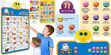 Interactive Talking Alphabet & Number Wall Chart for Toddlers (1-5)
