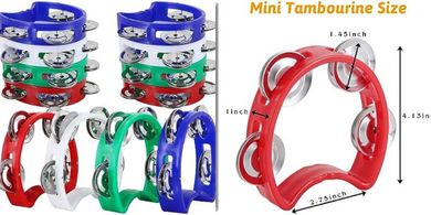 Eastrock 12-Piece Plastic Percussion Tambourine: Kids