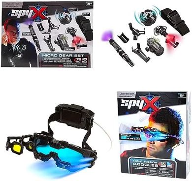 SpyX Micro Gear Set: Night Vision Goggles & LED Glasses