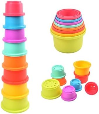 Stacking Nesting Cups: Montessori Baby Toys (6+ months)