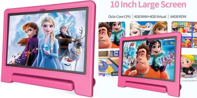 JREN 10.1" Kids Tablet: Android 14, 64GB, Parental Control