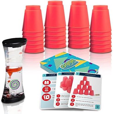 Stacking Cups Game: 24 Cups, 18 Challenges, Timer, Ages 3+