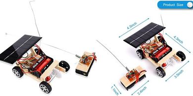 Solar-Powered Wooden Car Kit: Build & Learn STEM
