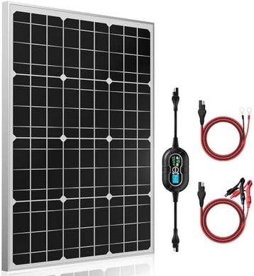 12V 50W Solar Panel Kit with MPPT Controller for Vehicles & Boats
