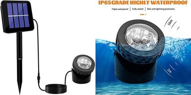 Solar LED Pond & Spot Lights: Waterproof, Auto On/Off, Adjustable
