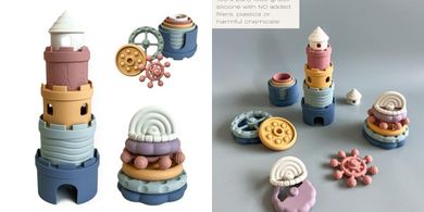 Hippypotamus Baby Stacking & Teething Cups (Silicone, 6+ Months)
