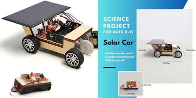 Solar-Powered STEM Car Kit (Ages 8-12): Wireless Remote, Educational Toy
