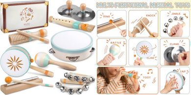 Wooden Montessori Percussion Instruments for Toddlers (1-3)
