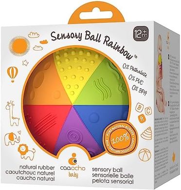 Rainbow Sensory Ball: Natural Rubber, BPA & PVC Free
