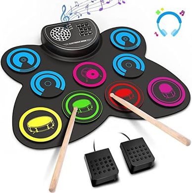 9-Pad Electronic Drum Set with Headphones & Accessories – Kids